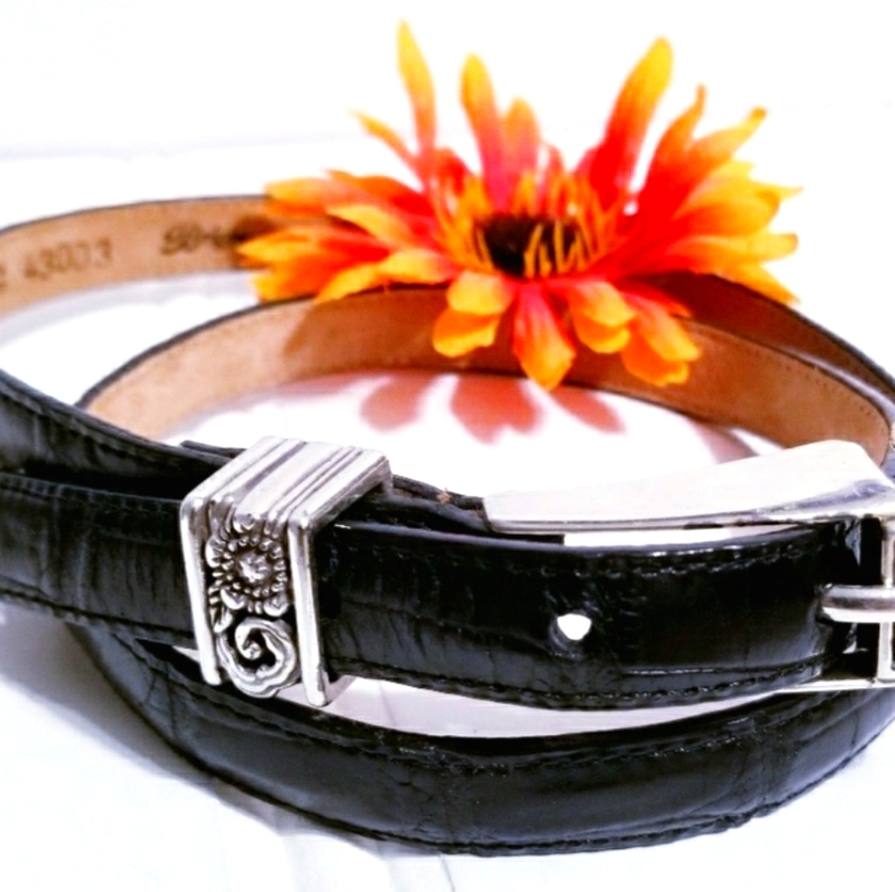 Brighton Black Leather Belt